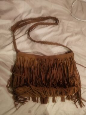 NBU Fringed Crossbody Bag in Brown